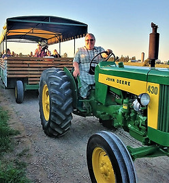 Guests enjoying the Elmira wagon rides from St. Jacobs farmers' market 