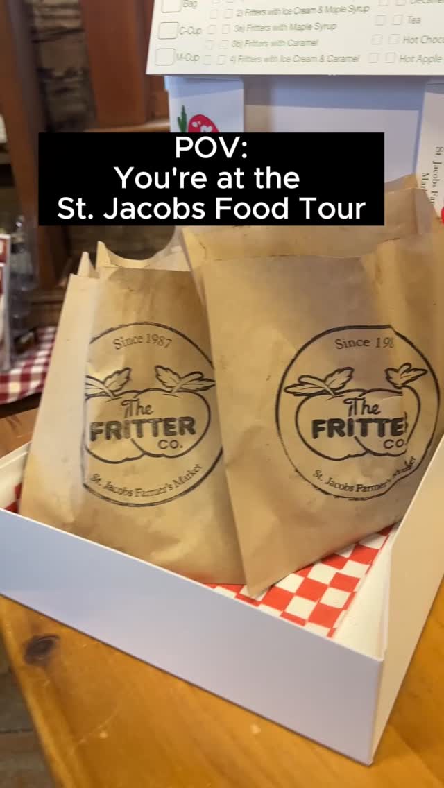 Every Thursday from January - April!
When you join the curated St Jacobs Market Food Tour, you will sink your teeth into food traditions, market history, the expertise of women and men that grow and produce the food they sell every week and most importantly… Treat samples for the foodie in you!
This market food tour is for people who care about what they eat, where it comes from and want to talk about it! Bring your appetite for food, culture, and history because you will leave with a whole new appreciation and an appetite for more .
Tour Highlights
* 6 tastings including cheese, preserves, meats, baking, and maple syrup!
* Introduction to Mennonite culture and history at The Mennonite Story
* Meet local farmers and food producers to hear the inspiration behind their hard work
* Learn some market history
* Small group of 8 or less people to ensure you have the best experience!
*This tour is not vegetarian or gluten free*
Comment FOODTOUR for info