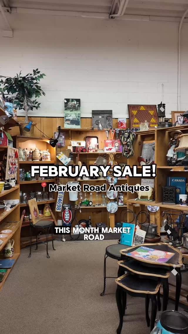 February sale! This month, take a day to mosey on through Market Road Antiques, a 20,000 square foot indoor antique mall with over 100 dealer booths, with SALES! Bright, clean, and full of character, it’s the kind of place where you stay for hours. See you there soon!

🕚  Open every day from 10am to 6pm. 
📍 845 Weber St N, Waterloo - right across from the St. Jacobs Farmers' Market