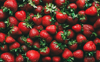 Fresh red strawberries on display at the Farmers Market 