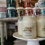 Vegan Candles and Bath products on display stands sold by Botanical Propaganda  