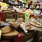 Shoes and Sandals on display in Frank Battaglia's Booth 
