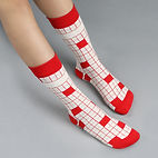 Red and white grid socks from Mojja