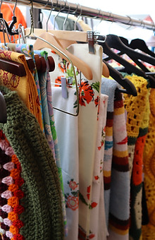 A Rack of Vintage Clothing at St. Jacobs Market Open Air Antique Fair 
