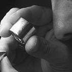 An artistic black and white image of a Jewelry Appraiser at Firstwater Jewelry