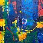 A vibrant colourful abstract painting from Hollywood Art