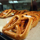 Fresh made soft pretzels made by Grandpa's Soft Pretzels 