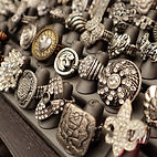 Display full of pewter rings at Snapshots