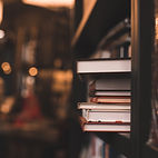 books displayed on a shelf at Crossings books