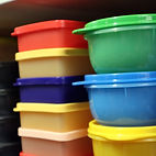 a selection of food stroage containers from Tupperware 